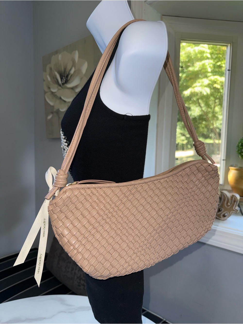 Vera Bradley Woven Shoulder Bag in Light Brown